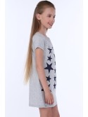 Girls\' dress with stars, light gray NDZ8244 - Online store - Boutique